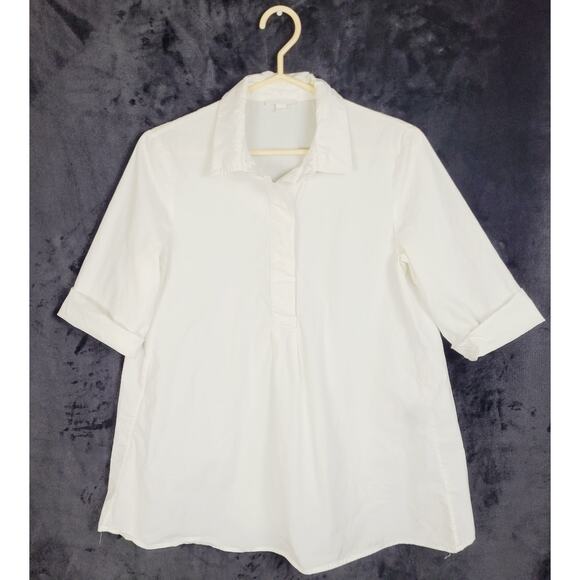 COS white cuff sleeve pop over top Size 4 Minimal Classic Clean Girl - Picture 1 of 8